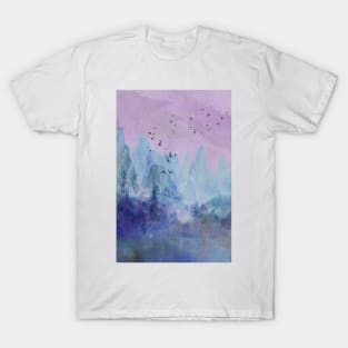 Pink Sunset Mountainscape T-Shirt